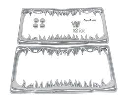 Amazon.com: Shark Tooth License Plate Frame with Screws Caps ...