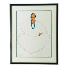 R C Gorman Original Lithograph “Proud Lady” | Chairish
