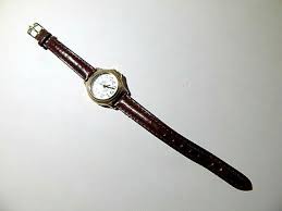 Womens Ladies Watch It Wrist Watch Brown Leather Band Gold Tone White Dial | eBay