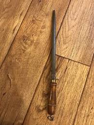 vintage knife sharpener wood handle, steer head brand | eBay