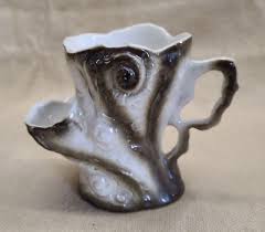 German 1800s Scuttle Shaving Mug Seashell Design - Luster Finish Grayish Green | eBay