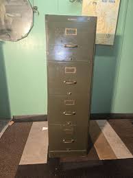 Vintage Shaw Walker Wood Army Green Files Cabinet - Etsy