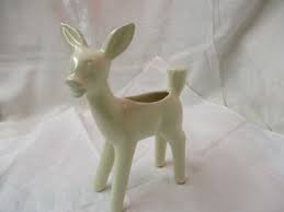 Vintage Shawnee matte cream Art Pottery Fawn Deer Planter ...