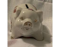 China Pig White Flowers Spring Floral Money Cute - Etsy