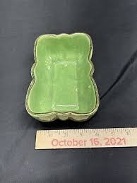 Vintage Art Deco Green Speckled Rectangle Ceramic Planter With Gold Trim. | eBay