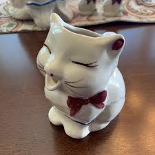 Shawnee Puss N' Boots Cat in Hats & Bows 3pc lot S&P Shakers Cookie Jar Creamer | eBay