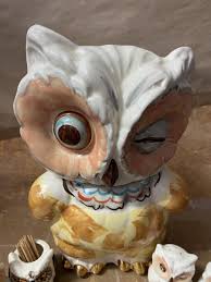 Vintage 1940's Shawnee Winking Owl Cookie Jar USA Salt ...