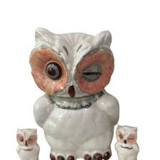 Shawnee Winking Eye Cookie Jar USA 1940 and Owl Salt pepper ...