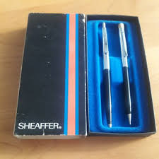 Vintage Sheaffer Black & Crome Ballpoint Pen & Pencil Set ...