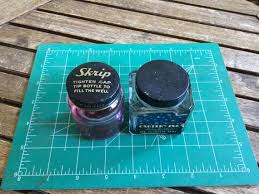 Pair (2) VINTAGE INK GLASS Bottles W/lids - Etsy