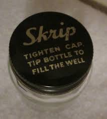 Sheaffer's Skrip Glass Ink Jar Bottle with Lid Pat'd 1759866 ...