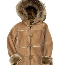 Andrew Marc Girls Medium Faux Fur Hooded Tan Toggle Coat | eBay