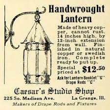 1927 Ad Caesars Studio Shop Handwrought Lantern Household Decor La Gra – Period Paper Historic Art LLC