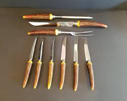 Vintage Sheffield Stainless Steel Carving & Steak Knife Set ...