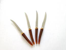 Vintage Faux Antler Serrated Steak Knife Set, Regal Crown ...