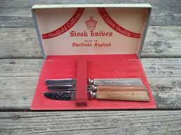 Vintage Sheffield Cutlery Steak Knives in Box - England - 3 ...