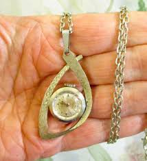Vintage Legant Swiss Watch Necklace: Mid-century Silver Pendant, 17 Jewels - Etsy