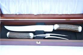 Genuine Stag/Antler Handle 2 Piece Carving Set Cased Made In ...
