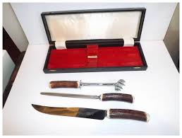 Elegant George Butler & Co. Antler Handle Carving Set ...