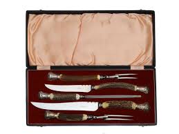 A Sanderson And Son Deer Horn Carving Cutlery