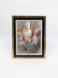 1980s 'manifestations' Optical Illusion Art Seashell and Floral Bouquet (set of 2) - Etsy