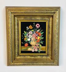 Hand-Painted Enamel Floral Painting, Spanish School, 20th ...