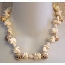 Vintage Freirich Cream Shell 17" Necklace Organic Nautical ...