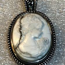 NIB BBJ 925 Silver White Magnesite Carved Cameo Necklace | eBay