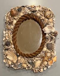 Large Antique Victorian Sailor Art Sea Shell Mirror 21” H - Etsy