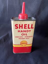 early 1950s era SHELL HANDY OIL Old Tin Oiler 4 oz. Oil Can ...