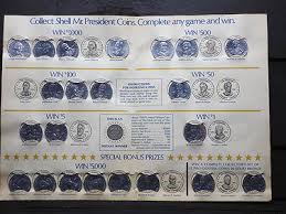 470 Vintage Shell's Mr. President Coin Game Tokens