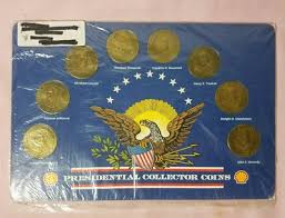 ORIGINAL SHELL GASOLINE PRESIDENTIAL COLLECTOR COIN SET ~ COMPLETE 8 PRESIDENTS | eBay