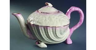 Neptune Pink (Gold Trim) Teapot & Lid by Belleek Pottery ...