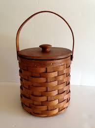 Vintage Woven Wood Basket Metal Lined Ice Bucket - Etsy