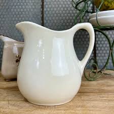Vintage White Unmarked Pitcher | Large Creamer - The Junk Parlor
