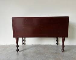 Antique 19th Century Walnut Drop Leaf Table W/ Turned Legs ...