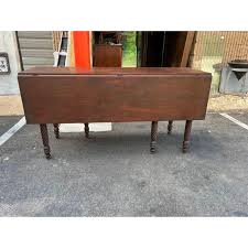 19th Century Antique Twisted Leg Walnut Drop Leaf Table ...