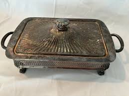 Anchor Hocking Sheridan Silver Plated Serving Tray With Lid ...
