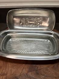 Vintage Brass Nickel Plated Embossed Floral Design Butter ...