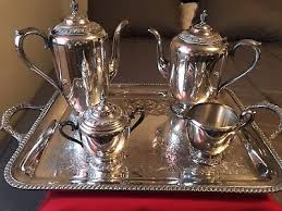 Vintage Wm Rogers 6 Piece Silverplate Tea-Coffee Set w/ Large Tray #22-151 | eBay