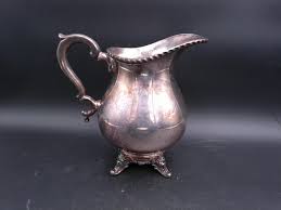 MRRS Silver Plated Water Pitcher Decorative Feet and Handle ...