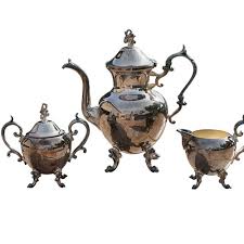 BSC Silver on Copper 3 Piece Tea Set Made in England ...