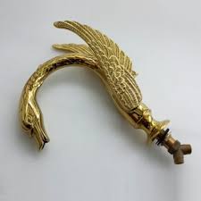 3PCS Gold Swan Bathroom Sink Faucet Double Handles ...