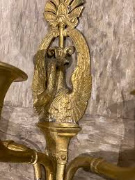 1900's French Empire Sconces With Swans - a Pair | Chairish