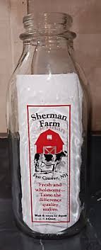 Sherman Farm East Conway NH Glass 1 Quart Milk Bottle 8 6/8 ...