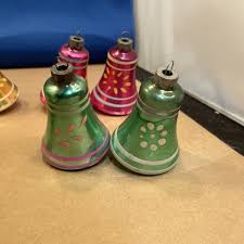 Chistmas Mercury Glass Bell Ornaments 3 Inch Vintage Lot Of ...