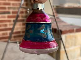 Older Vintage 2 1/4" Blue and Pink Unsilvered Bell,mica ...