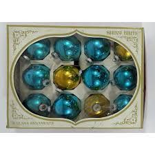 Shiny Bright Vintage Christmas Ornaments Turquoise Blue Gold Mercury Glass Retro - Etsy Israel