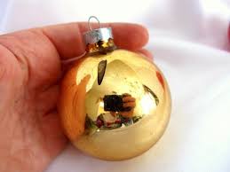 Large Vintage Plain Gold and Red USA Christmas Ornaments ...