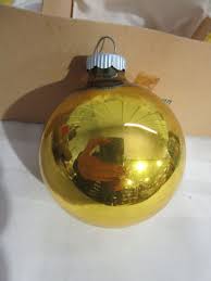 12 Vintage Shiny Brite Gold Round Bulbs Christmas Tree ...